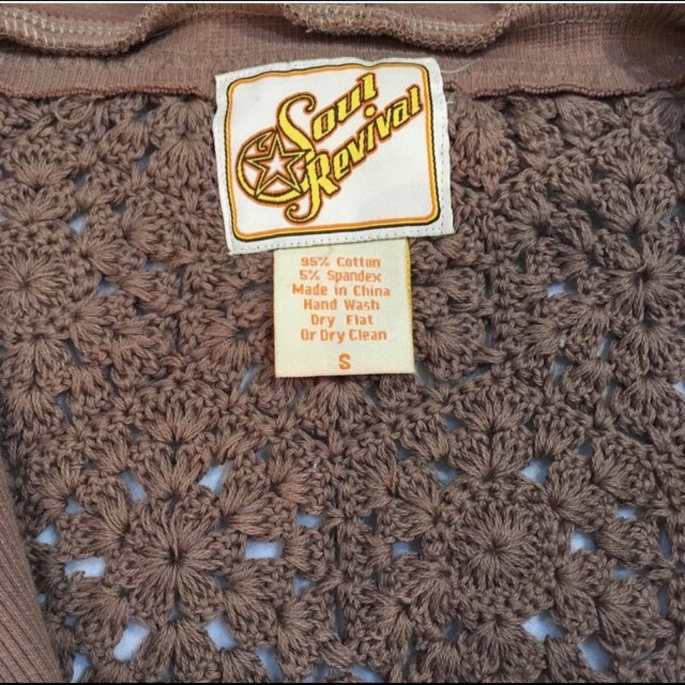 🎉2XHP🎉Soul Revival Crochet & Leather Zip Jacket - Picture 4 of 4